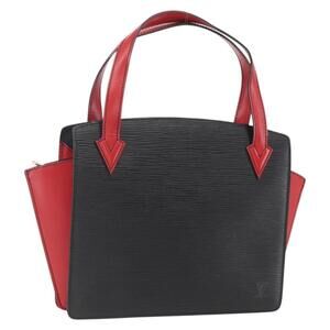LOUIS VUITTON Epi Bicolor Varenne Hand Bag Black Red M52387 LV Auth 158074